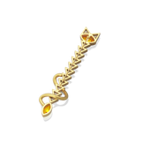 House of Harlow Tigerlily Brooch in 18k gold with citrine and white diamond accents, back view