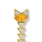 House of Harlow Tigerlily Brooch, close-up detail of the citrine stones and diamond accents