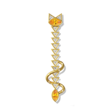 House of Harlow Tigerlily Brooch in 18k gold with citrine and white diamond accents, front view
