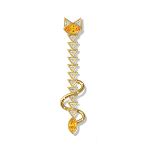 House of Harlow Tigerlily Brooch in 18k gold with citrine and white diamond accents, front view #stone_Citrine