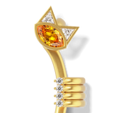 House of Harlow Tigerlily Claw Ear Cuff, close-up detail of the citrine stone and diamond accents