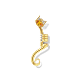 House of Harlow Tigerlily Claw Ear Cuff in 18k gold with citrine and white diamond accents, front view