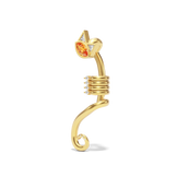 House of Harlow Tigerlily Claw Ear Cuff in 18k gold with citrine and white diamond accents, three-quarter view