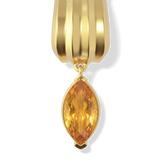 House of Harlow Tigerlily Claw Earrings, close-up detail of the citrine stone and diamond accents