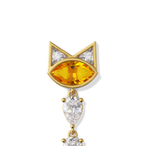 House of Harlow Tigerlily Drop Earrings, close-up detail of the citrine stone and diamond accents