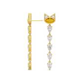 House of Harlow Tigerlily Drop Earrings in 18k gold with citrine and white diamond accents, side view