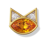 House of Harlow Tigerlily Stud Earrings, close-up detail of the citrine stone and diamond accents